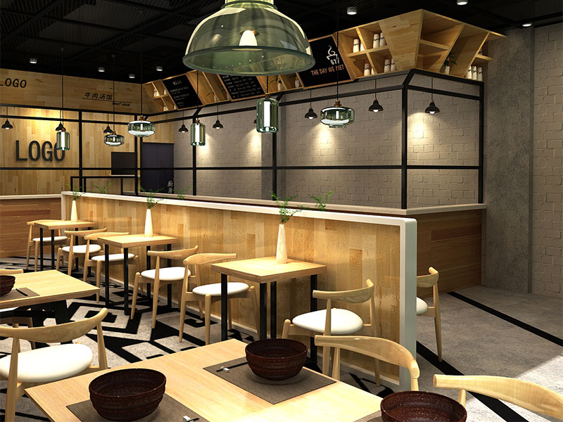 牛肉湯面館餐飲店裝修設計效果圖