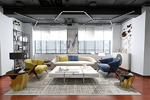 杭州初創(chuàng)公司330辦公室裝修設計全景圖