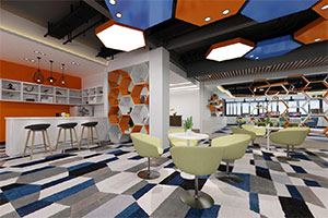 700方辦公室裝修設計全景效果圖