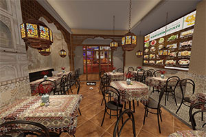 新疆餐飲店裝修設計全景案例