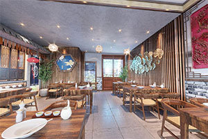 中式快餐廳裝修設計全景圖