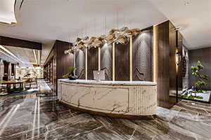 中式餐飲店裝修設計全景圖