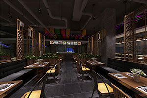 大型工業風餐飲店裝修設計全景案例