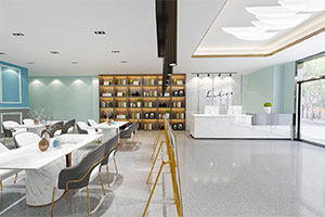 美術(shù)培訓(xùn)機構(gòu)大廳裝修設(shè)計全景圖